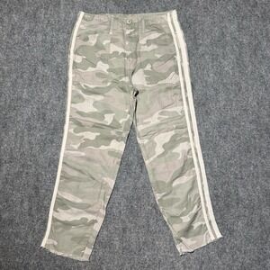 Mother The Shaker Chop Crop Fray Camo Capri Pants Size 26 Desert Print Raw Hem